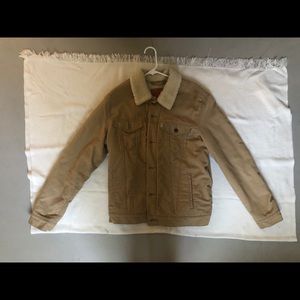 Levi’s Tan Sherpa Lined Corduroy Trucker Jacket